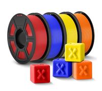 JAYO Filamento PLA + 1,75 mm, set da 4,4 kg, PLA Plus, filamento per stampante 3D, indurente e resistente, materiali di stampa 3D, precisione di misurazione +/-0,02 mm, 4 kg/4 spool (rosso, blu