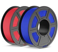 JAYO Filamento PLA Matte 1.75 mm, Filamento per Stampante 3D PLA Matte, Neatly Wound Filament, Precisione Dimensionale +/- 0,03 mm, Bobina da 1,1 kg, 2 Pack, PLA Matte 2.2KG in totale, Blu+Rosso