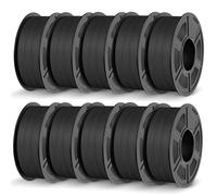 JAYO Filamento PLA opaco 1,75 mm, filamento PLA per stampante 3D, precisione dimensionale +/- 0,02 mm, 1,1 kg x 10 bobine, PLA opaco nero