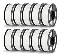 JAYO Filamento PLA opaco 1,75 mm, filamento PLA per stampante 3D, precisione dimensionale +/- 0,02 mm, 1,1 kg x 10 bobine, PLA opaco bianco