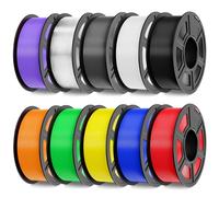 JAYO PETG Filamento per stampante 3D, 1,75 mm, 11 kg, PETG ad alta tenacità, 1,1 kg per bobina, 10 bobine, multicolore