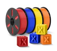 JAYO PL Filamento 1.75 mm Bundle 4.4kg, Filamento per Stampante 3D PLA Plus di Maggiore Tenacità, Precisione Dimensionale +/- 0.02 mm, Neatly Wound, 4 Bobine,Rosso, Blu, Giallo, Arancione