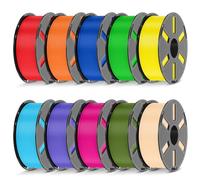 JAYO PLA Filamento 1.75mm 11kg Bundle, Filament Ben Avvolto | Per Stampante 3D, 10 Bobine, Nero, Bianco, Grigio, Giallo, Arancione, Viola, Caffè, Verde Oliva, Rosso, Blu