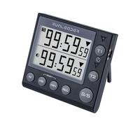 Jayron - Timer a 2 canali, con orologio, timer da cucina, timer magnetico per conto alla rovescia, sveglia digitale con minuti e secondi, orologio digitale da tavolo, cronometro da cucina