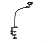 Jayruit Supporto flessibile per microfono a collo di cigno con morsetto da scrivania per radio broadcasting studio live streaming podcasting nero materiale ABS 28-40 mm (microfono diametro 28-40 mm)