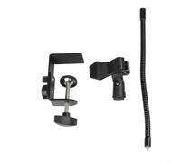 Jayruit Supporto flessibile per microfono a collo di cigno con morsetto da scrivania per radio broadcasting studio live streaming podcasting nero materiale ABS 28-40 mm (microfono diametro 30-60 mm)