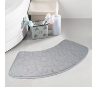 Jayruit Tappetino da doccia curvo antiscivolo, assorbente, a forma di ventaglio, tappetino da doccia, tappetino per WC, tappetino da doccia per bagno, soggiorno e cucina, grigio chiaro, 1,2 x 1,8 m