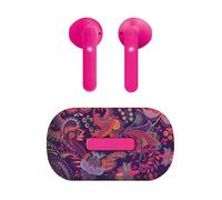 JAZ SBS auricolari TWS Chanè con basetta di ricarica in tessuto, cuffie true wireless con microfono HD, auricolari wireless con cancellazione del rumore ENC, cavo di ricarica USB-C incluso