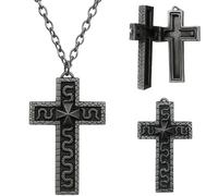 JazRvr Squids - Collana a forma di croce con scomparto segreto, croce antica, gioiello cristiano per uomo e donna, stile gotico