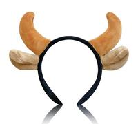JazSwirl Cerchietto con orecchie di mucca, per Halloween, per adulti, con corna di mucca marroni, da donna