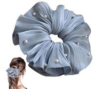 JazSwirl Elastico per capelli oversize in raso da donna, 22 cm, colore blu Jumbo, elastico per capelli spessi, elastico gigante per coda di cavallo, accessori per capelli extra large