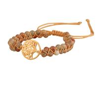 Jazuaiao Braccialetto unisex con perline turchesi e ciondolo a forma di | Perlina turchese africana con ciondolo a forma di albero, regolabile per comfort e look elegante