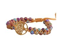 Jazuaiao Braccialetto unisex con perline turchesi e ciondolo a forma di | Perlina turchese africana con ciondolo a forma di albero, regolabile per comfort e look elegante