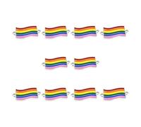 Jazuaiao Ciondolo in lega arcobaleno a forma di cuore con foro per collana e ciondolo per borsa con due colori scegliere il fascino della lega arcobaleno