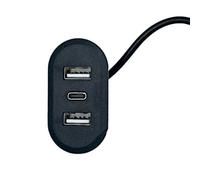 Jazuaiao Presa di corrente incorporata 2 USB 1 Tipo C Presa da scrivania da incasso Adattatore di ricarica veloce trasferimento dati per risparmiare spazio Adattatore di ricarica USB