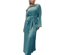Jazvano Abito da donna Abaya per musulmano Eid Abito da preghiera Dubai Donne Maxi Caftano Islamico Salah Del Giorno Abito Morbido Musulmano Donne Abbigliamento