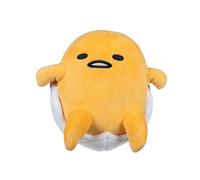 Hello Kitty and Friends - Peluche Gudetama da 20,3 cm, rilassante in un guscio d'uovo, prodotto Sanrio con licenza ufficiale di Jazwares - Età 6+