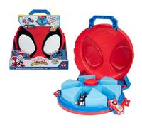 Jazwares Marvel Spidey and His Amazing Friends Action Launch - Custodia da trasporto da 12 pollici con lanciatore girevole e due fantastici veicoli in metallo