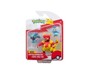 Jazwares Pokémon pack 3 figurines Battle Figure Set Tiplouf, Feuforêve, Magmar 5 cm