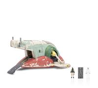 Jazwares Star Wars Micro Galaxy Squadron Boba Fett's Starship (Ep 5) - Veicolo da 7 pollici con espositore di volo e tre accessori per micro figure da 2,5 cm