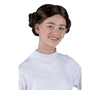 Jazwares Star Wars Princess Leia Youth Wig - One-Size-Fits-All Synthetic Twin Bun Wig Standard