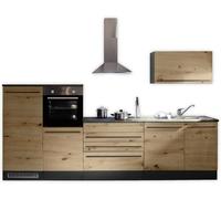 Jazz 4 Cucina angolare moderna senza elettrodomestici in antracite, effetto rovere artisano, spazioso angolo cottura a forma di L con ampio spazio di archiviazione, 320 x 200 x 60 cm (larghezza x