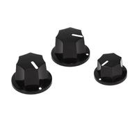 Jazz Bass Control Knobs Black Set | three piece knob set, upgrade your instrument, modern black finish