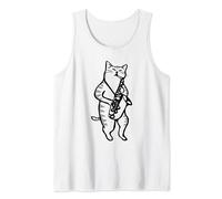 Jazz Cat suona un sassofono Cool Cats suona il sax Canotta