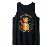 Jazz Cat Suonare Sassofono Musica Amante Arte New Orleans Canotta