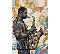 Jazz Flow: A Journal of Rhythm and Color: 6x9 Blank Notebook - Bold Saxophone Energy, Urban Expression, and Creative Freedom