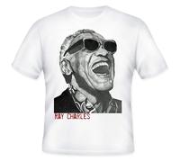 Jazz Legend Ray Charles -White Cotton Tshirt White M