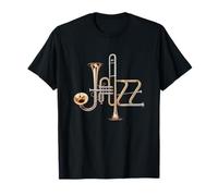 Jazz - Maglietta Word Art con Strumenti in Ottone Maglietta