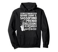 Jazz Sassofonista Regalo Note Musicali Suonare Il Sassofono Felpa con Cappuccio