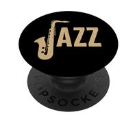 Jazz Sassofono Lettera Jazz Musicisti Sax Music Lovers PopSockets PopGrip Adesivo