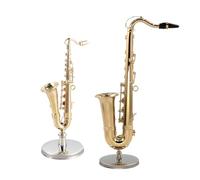 Jazz Saxophone - Miniature Brass Figurine, Musical Instrument Model, Collectible Decorative Sculpture, Display Ornament | Doll House Accessories Home Decoration Adults Kids Christmas Birthday