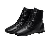 Jazz - Scarpe da ballo da donna in pelle, suola morbida, comode scarpe da ballo, eleganti, comode, con lacci, scarpe da ballo, scarpe da ginnastica e per il tempo libero, trasparente, 34 EU