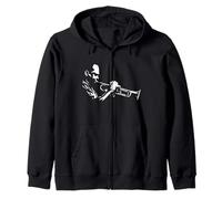 Jazz Trombettista Silhouette Musica Strumento Design Felpa con Cappuccio