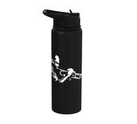 Jazz Trombettista Silhouette Musica Strumento Design Stainless Steel Insulated Water Bottle
