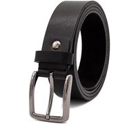 jazzylab Cintura elegante da uomo - 35 mm - regolabile - fibbia classica - artigianato dalla Turchia - per lavoro e tempo libero | Circonferenza vita 130 cm/Lunghezza totale 145 cm, Nero
