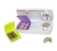 JB-STYLE Portapillole Giornaliero con Taglia Pastiglie - Porta Medicine da Viaggio - Porta Pillole da tasca e Taglia Pillole di Precisione
