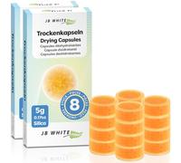 JB White 16 Capsule essiccanti per apparecchi acustici, capsule di asciugatura con indicatore di colore, compresse deumidificanti (20% in più di contenuto, 5 g, sigillati singolarmente)