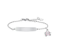 JB229 Bracciale bimba in acciaio con smalto rosa e bianco Luca Barra -10% Sconto