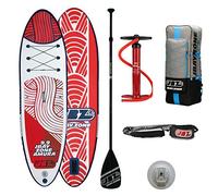 JBAY.ZONE Amura H3, Tavola Stand Up Paddle Gonfiabile per Principianti, con Pompa a Doppia Azione, Pagaia Regolabile e Borsa Incluse, Strato Antiscivolo, Design Maori, Fino a 99kg, 297x81x10 cm