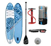 JBAY.Zone Kame H2, Tavola Stand Up Paddle Gonfiabile per Principianti, con Pompa a Doppia Azione, Pagaia Regolabile e Borsa Incluse, Strato Antiscivolo, Design Maori, Fino a 145kg, 330x76x15 cm