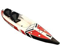 JBAY.ZONE V-Shape Duo, Kayak Gonfiabile Biposto per Neofiti e Appassionati, Due Camere d'Aria, Drop-Stitch ad Alta Pressione, Pompa, 2 Pagaie a Doppia Pala e 2 Sedili Inclusi, Fino a 231kg, 426x89 cm