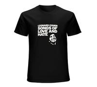 JBBKZ disc Leonard Cohen Songs of Love And Hate Short Sleeves Men's Summer T-Shirt Black XL