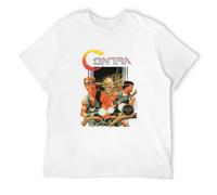JBBKZ disc Men's Contra Retro NES Box Art Video Game T-Shirts White 3XL