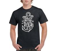 JBBKZ disc Men's Father`S Day Gift Mens Women 100% Cotton Mens Women 100% Cotton Dads Birthday Fathers Day Captain Dad T-Shirts Black S