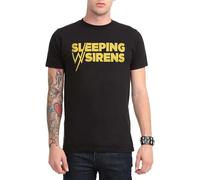 JBBKZ disc Men's Sleeping with Sirens Yellow Logo Colour29 T-Shirts Black 3XL