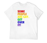JBBKZ disc Men's Some People Are Gay Get Over It ! T-Shirts White 3XL